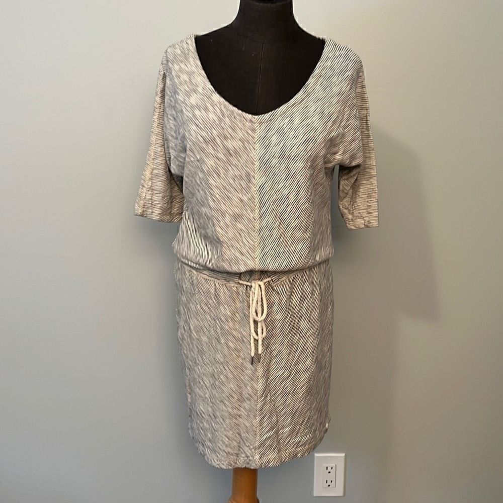 Woolrich Women's Beige and Black Drawstring Skipper Dress